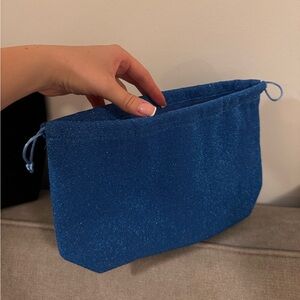 Blue shimmer cosmetic pouch